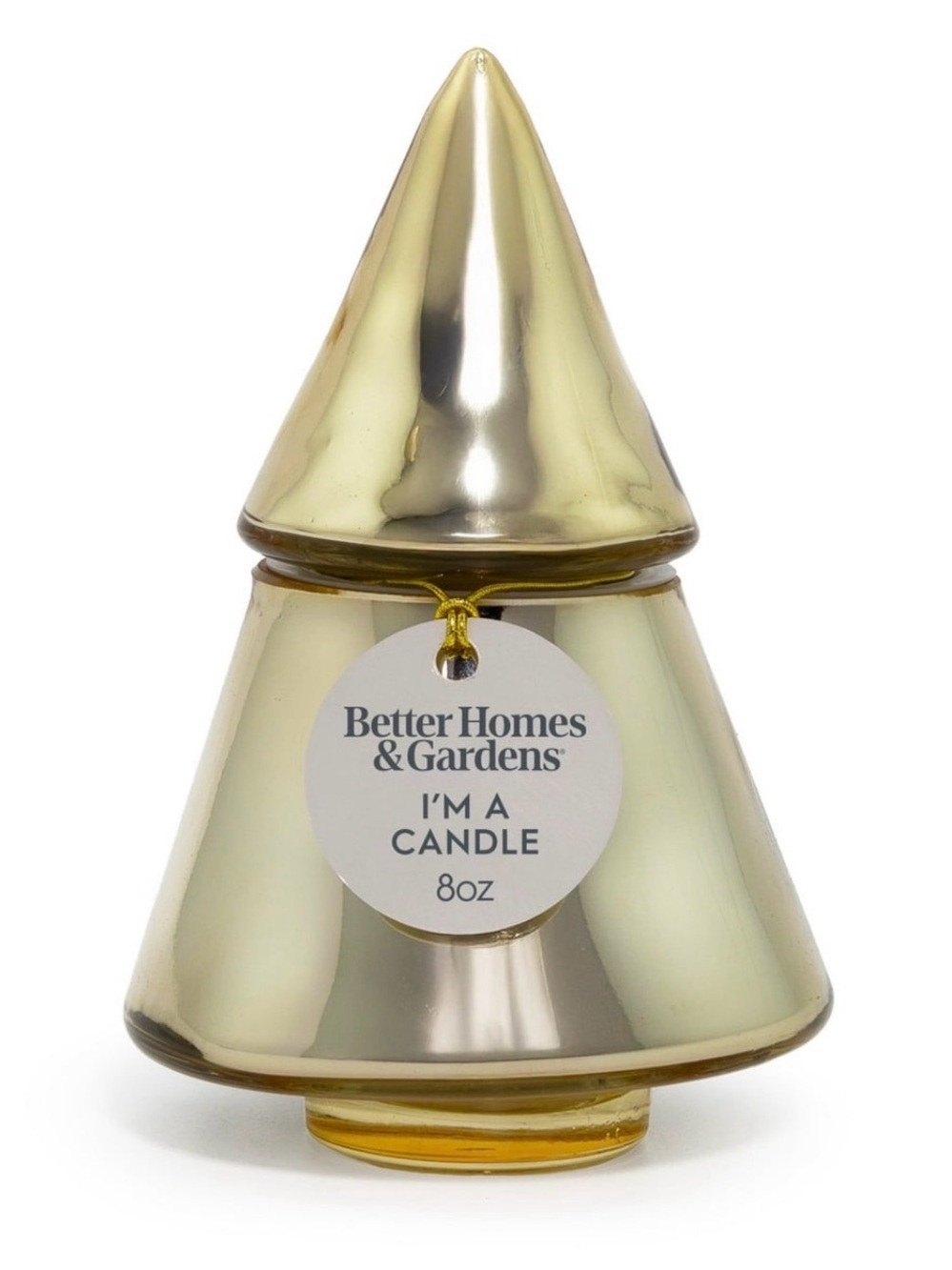 Better Homes & Gardens Cinnamon Buttercream Glass Christmas Tree Candle 8 oz